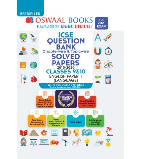 Oswaal ICSE Question Bank Class 10 English Paper-1 Language Chapter Wise and Topic Wise | Latest Edition ICSE Class 10 - SchoolChamp.net